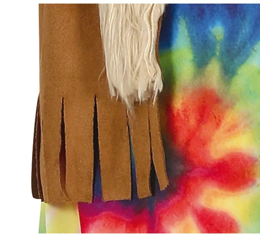 Translation missing: en.Disfraz de Hippie con vestido multicolor para niña