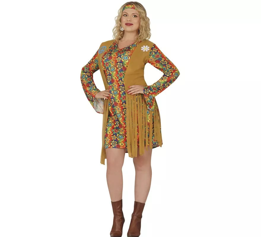 Disfraz de Hippie corto para mujer