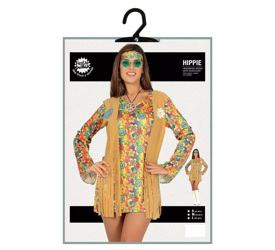 Disfraz de Hippie corto para mujer