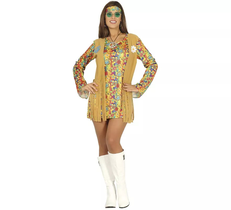 Disfraz de Hippie corto para mujer