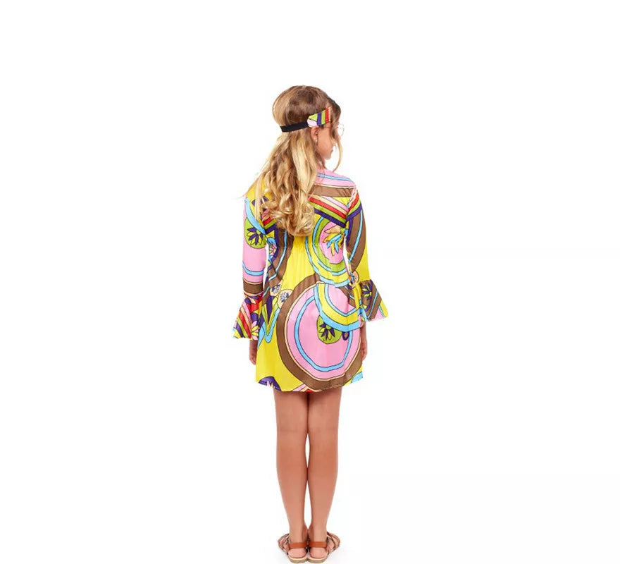 Disfraz de Hippie estampado Psicodélico para niña