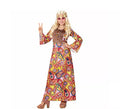 Disfraz de Hippie figuras multicolor para mujer