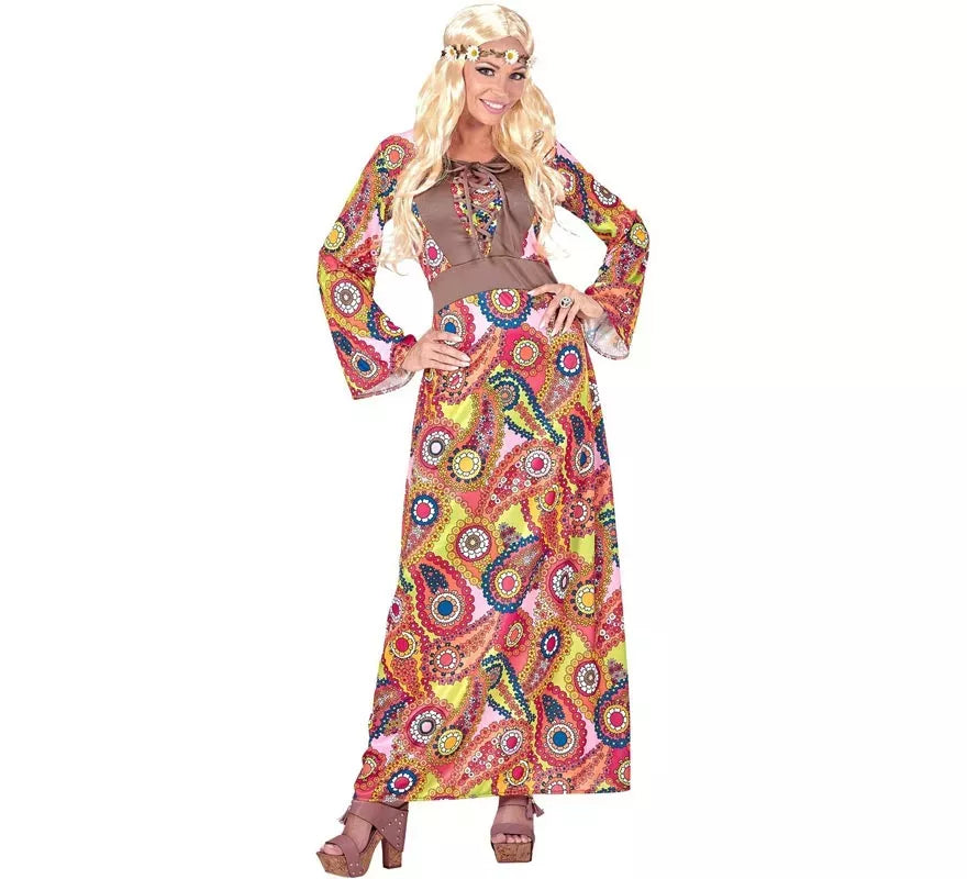 Translation missing: en.Disfraz de Hippie figuras multicolor para mujer