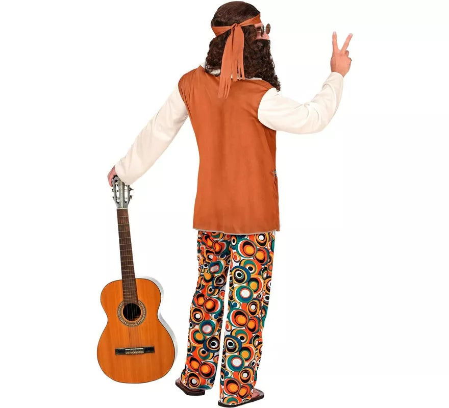 Disfraz de Hippie flecos largos para hombre