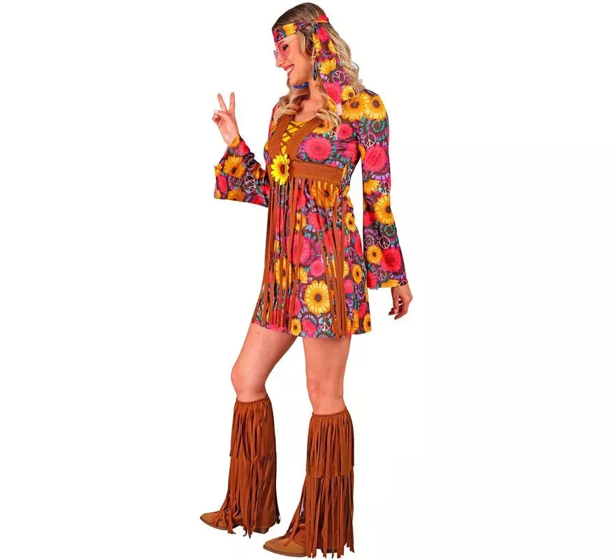 Translation missing: en.Disfraz de Hippie floral con flecos para mujer