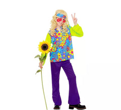 Green Floral Hippie Costume for Kids and Teens
