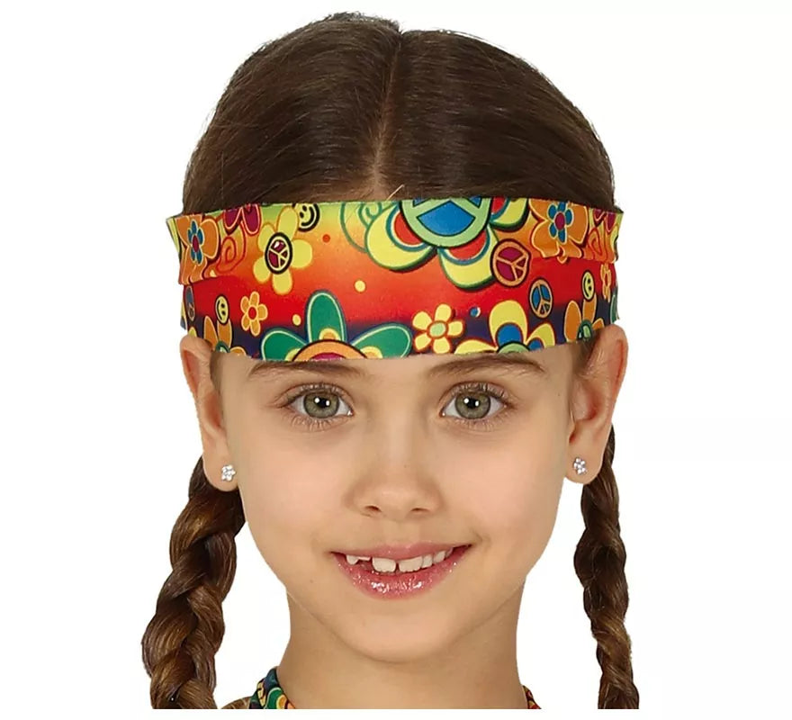 Disfraz de Hippie Floreada para niña