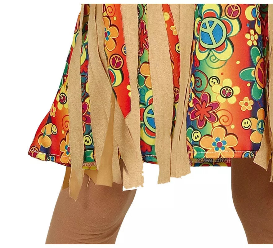 Disfraz de Hippie Floreada para niña