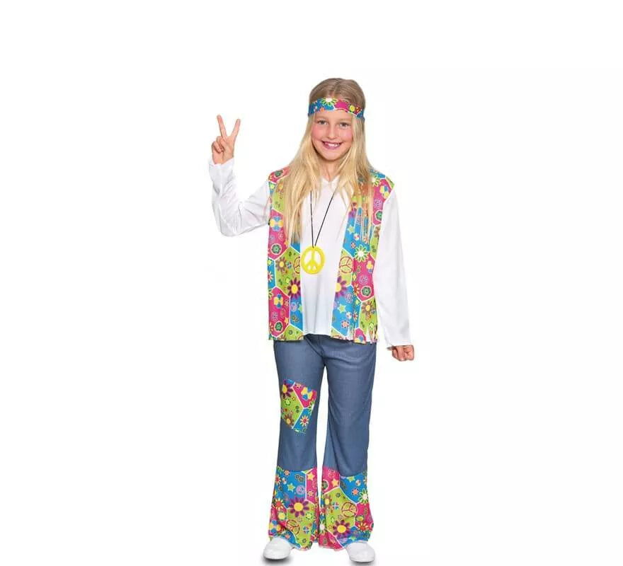 Translation missing: en.Disfraz de Hippie floreada para niña