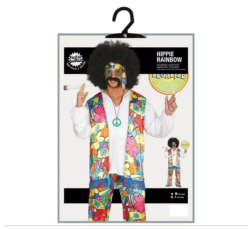 Disfraz de Hippie Floreado para hombre