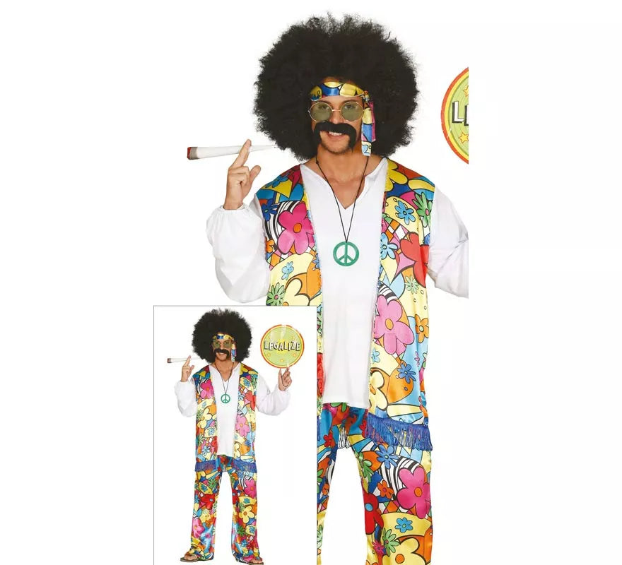 Translation missing: en.Disfraz de Hippie Floreado para hombre