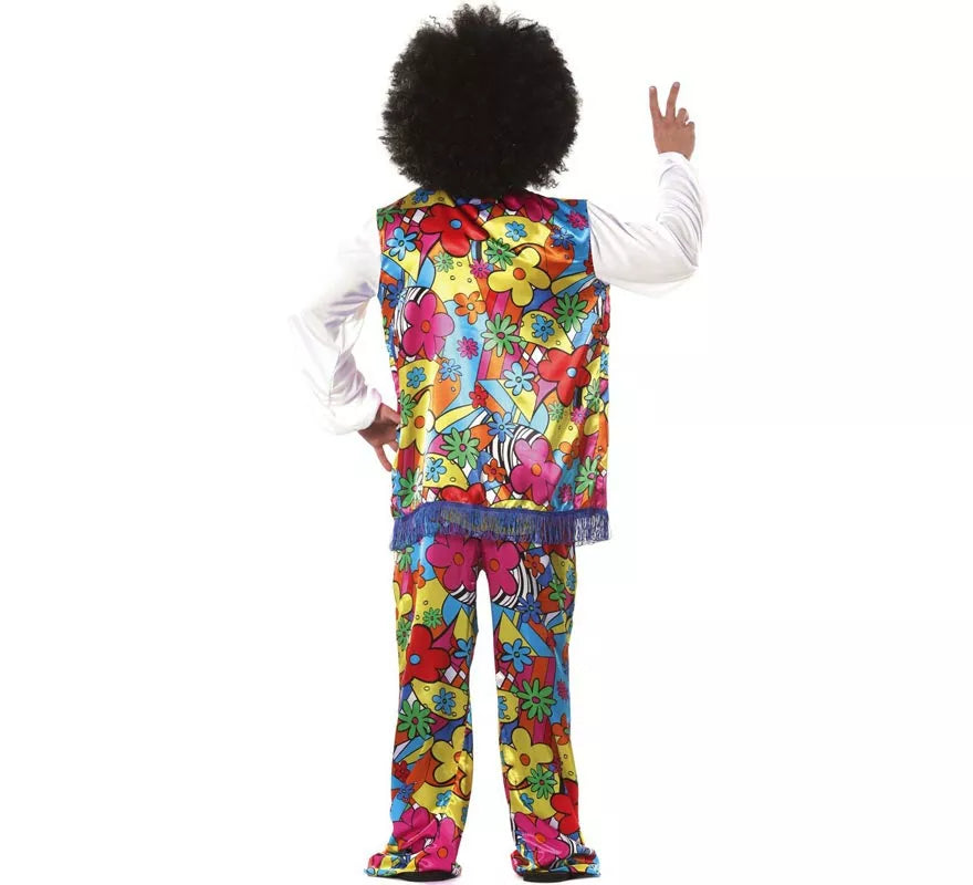 Disfraz de Hippie Floreado para hombre