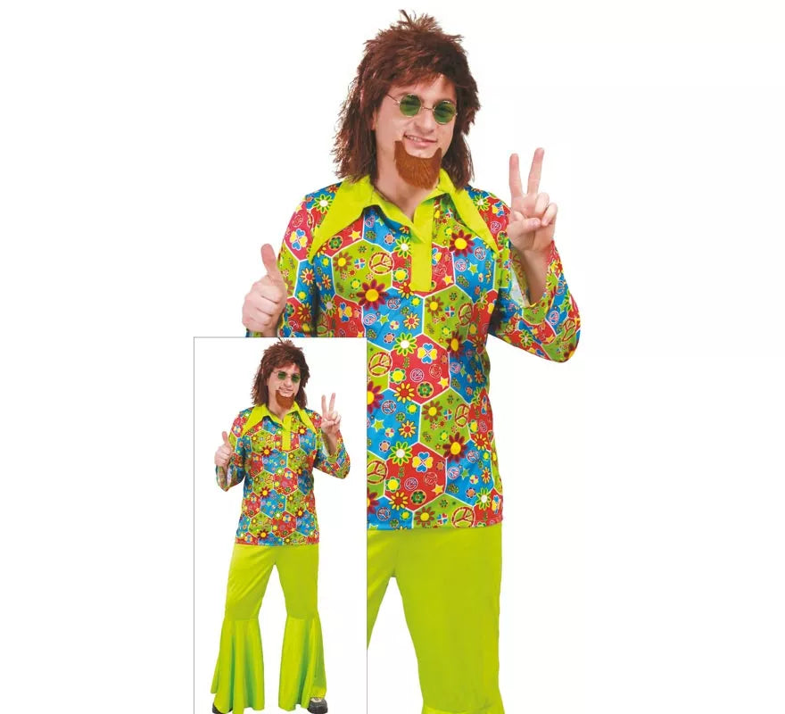 Disfraz de Hippie Flower Power para hombre