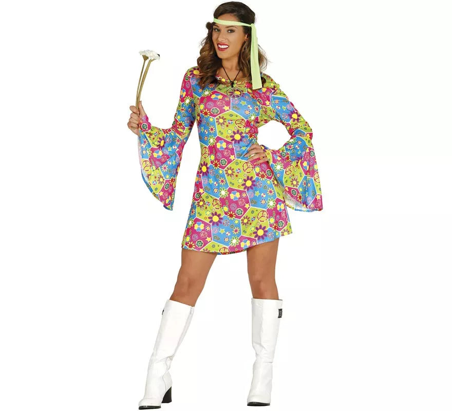 Disfraz de Hippie Flower Power para mujer