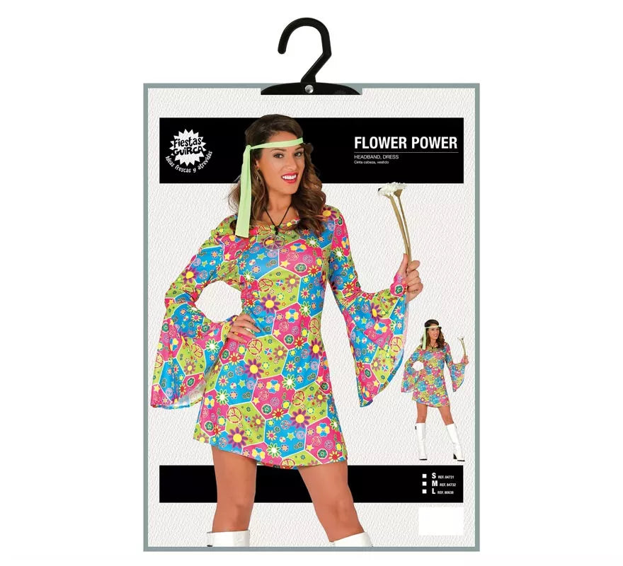 Translation missing: en.Disfraz de Hippie Flower Power para mujer