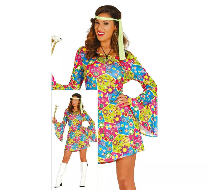 Translation missing: en.Disfraz de Hippie Flower Power para mujer