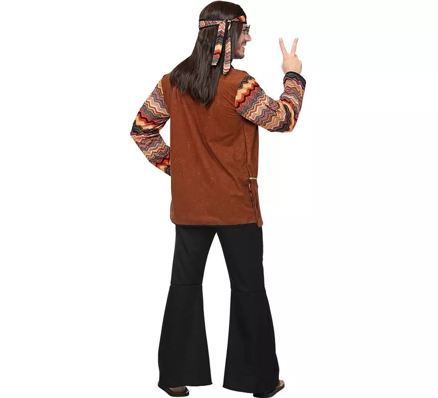 Translation missing: en.Disfraz de Hippie franjas de colores para hombre