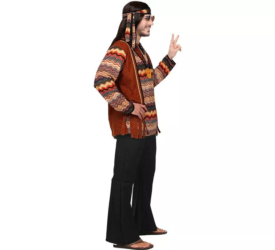 Translation missing: en.Disfraz de Hippie franjas de colores para hombre