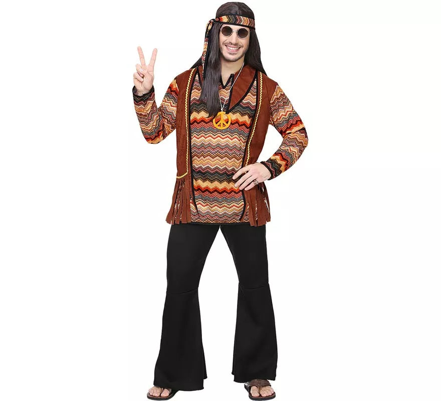 Translation missing: en.Disfraz de Hippie franjas de colores para hombre