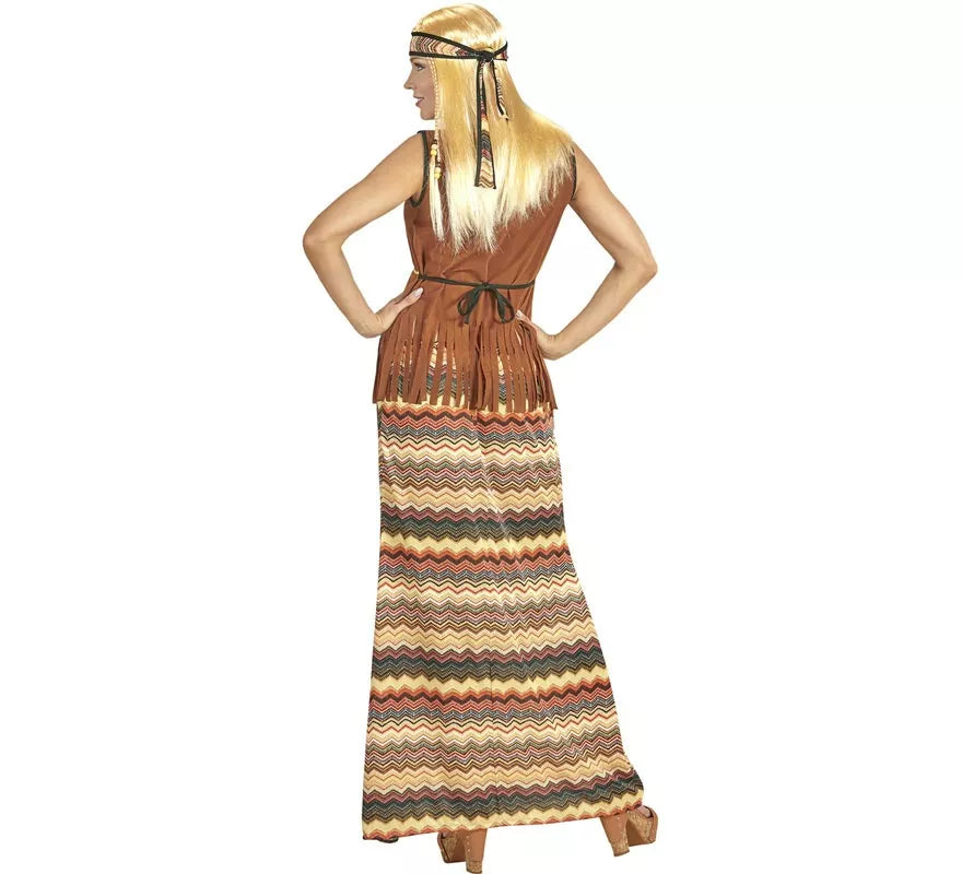 Disfraz de Hippie franjas de colores para mujer