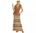 Disfraz de Hippie franjas de colores para mujer