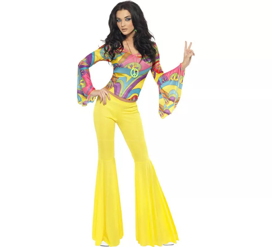 Disfraz de Hippie Guay de los 70 para mujer