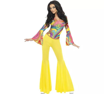 Disfraz de Hippie Guay de los 70 para mujer