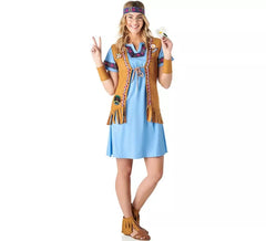 Blue Jeans Hippie Costume for Women