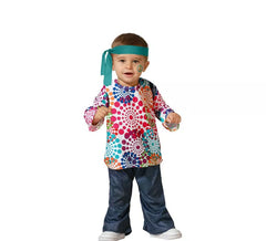 80's printed mandala Hippie costume for baby