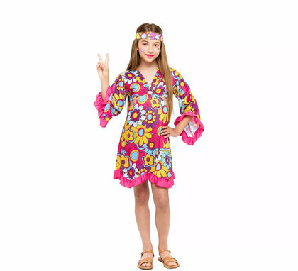 Disfraz de Hippie Margaritas para niña