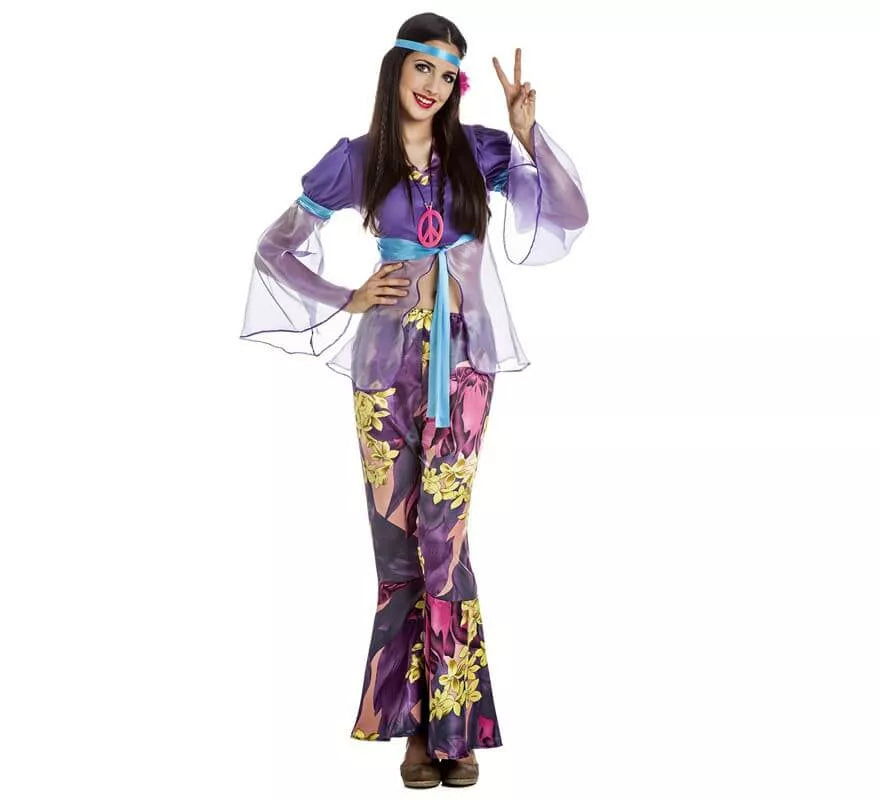 Translation missing: en.Disfraz de Hippie Morada para mujer
