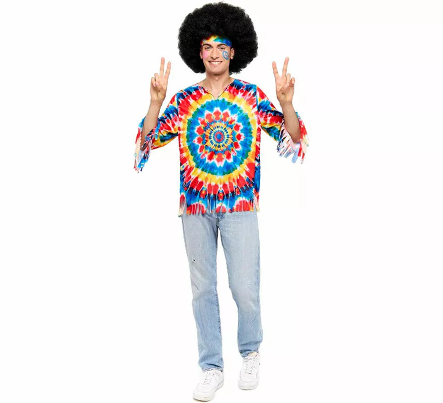 Translation missing: en.Disfraz de Hippie multicolor para hombre