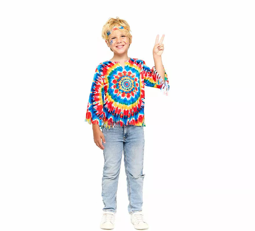 Translation missing: en.Disfraz de Hippie multicolor para niño