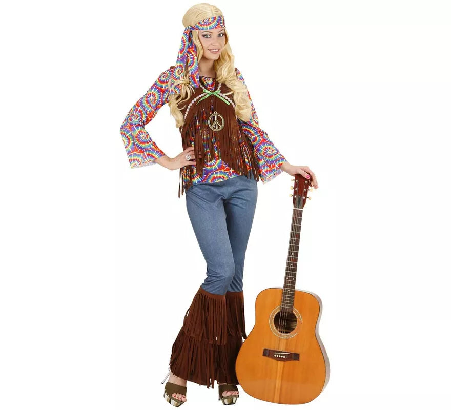 Translation missing: en.Disfraz de Hippie Psicodélica con chaleco para mujer