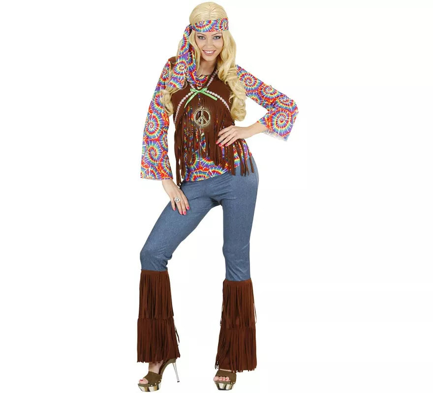 Translation missing: en.Disfraz de Hippie Psicodélica con chaleco para mujer