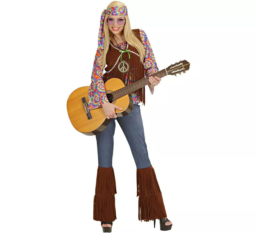 Translation missing: en.Disfraz de Hippie Psicodélica con chaleco para mujer