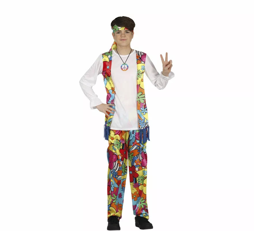 Disfraz de Hippie Psicodélica para adolescente