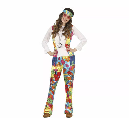 Disfraz de Hippie Psicodélica para adolescente