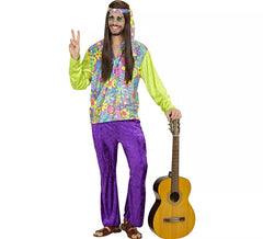 Purple Velvet Hippie Costume for Men