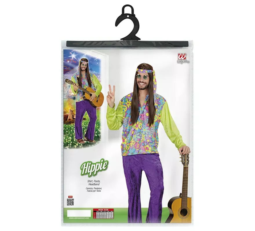 Translation missing: en.Disfraz de Hippie púrpura de terciopelo para hombre