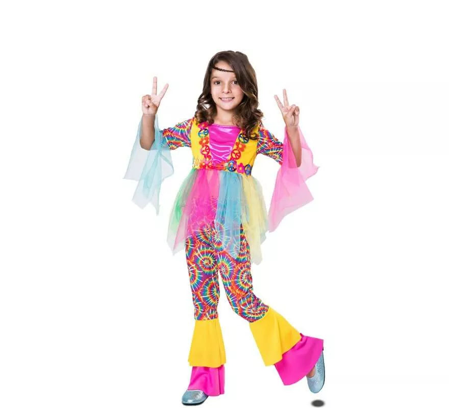 Translation missing: en.Disfraz de Hippie Rosa para niña