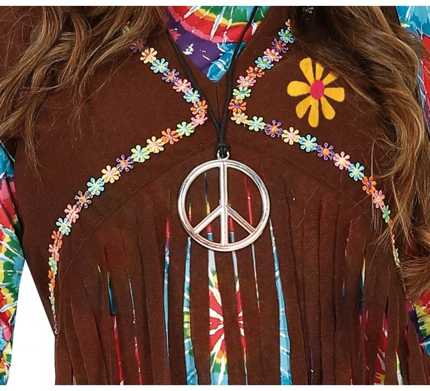 Disfraz de Hippy con Chaleco para mujer