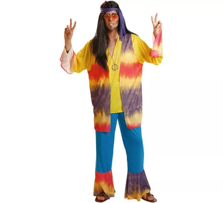 Translation missing: en.Disfraz de Hippy Multicolor para hombre