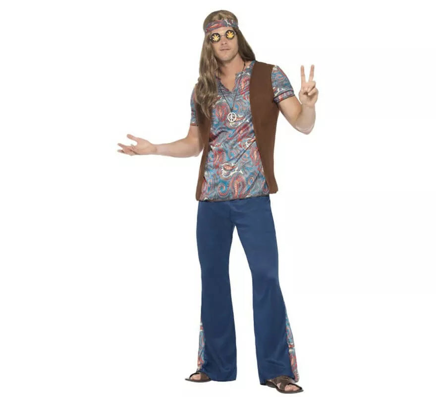 Disfraz de Hippy Multicolor para hombre