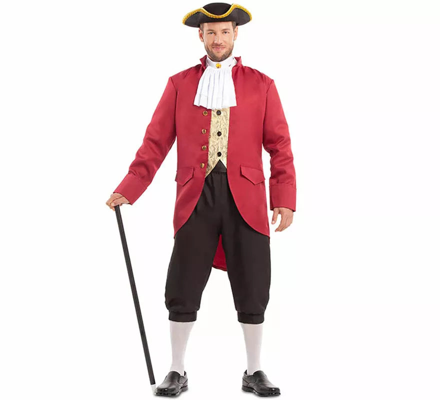 Translation missing: en.Disfraz de Hombre Colonial rojo y negro para hombre