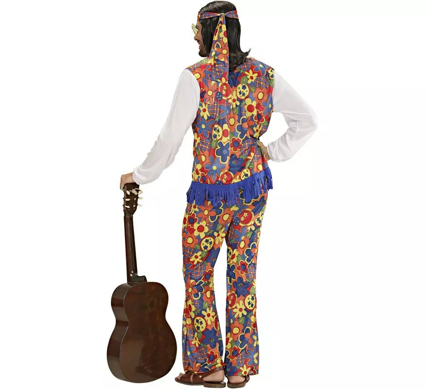 Disfraz de Hombre Hippie con cinta y medallón para hombre