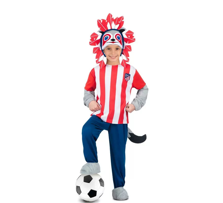 Disfraz de Indi Atlético de Madrid rojo y blanco para niño