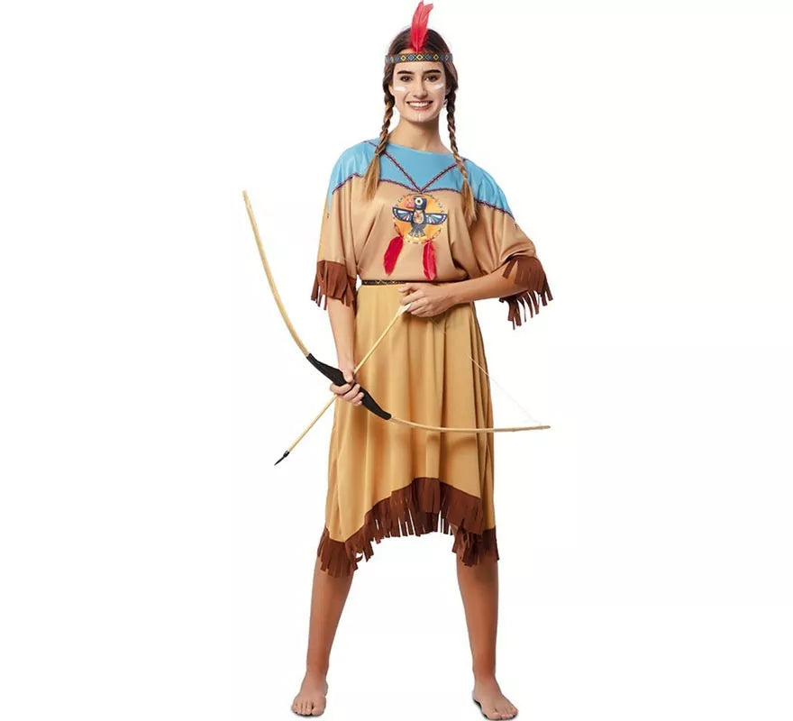 Translation missing: en.Disfraz de India Apache en vestido con tocado para mujer