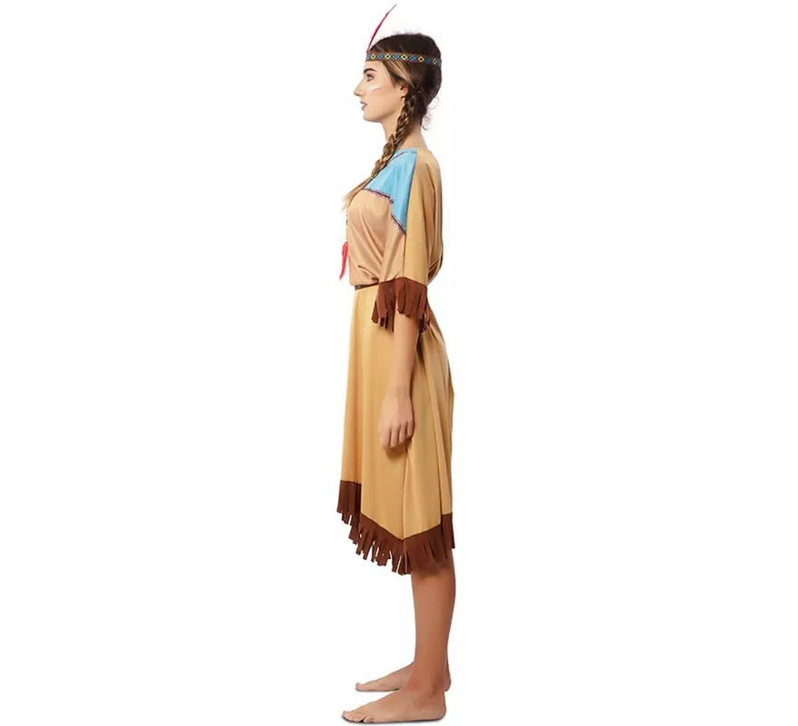 Disfraz de India Apache en vestido con tocado para mujer