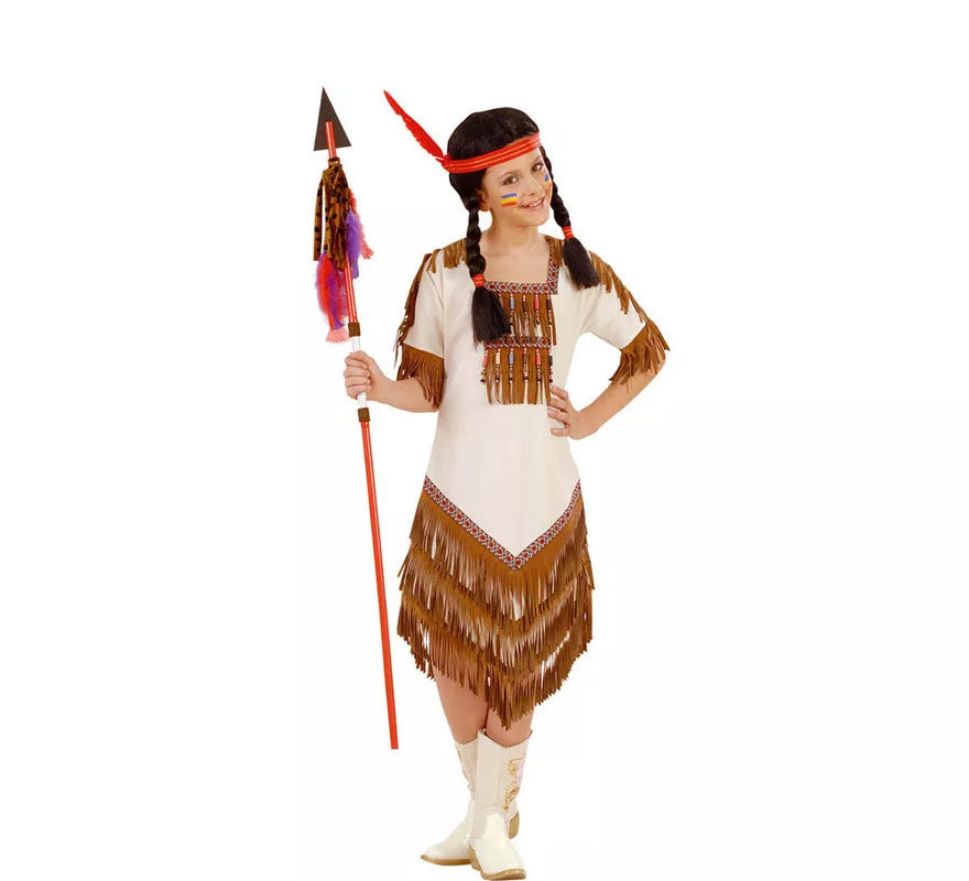 Disfraz de India con Vestido Beige para niña